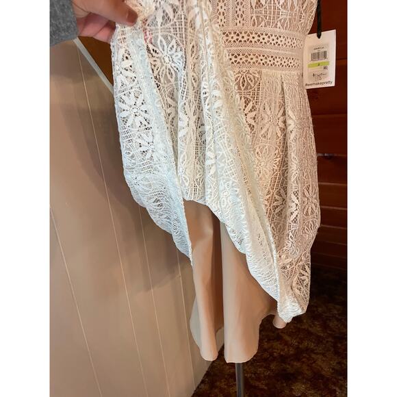 Kensie White Lace Bridal Boho Mini A-Line Dress NWT sz 4 - Picture 5 of 9